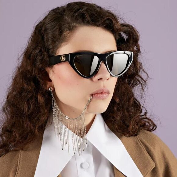 NEW Gucci Sunglasses GG1333S 001 Black Grey Women Authentic - Picture 1 of 9